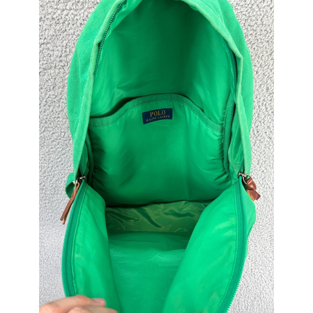 Polo Ralph Lauren Pony Backpack Men's Medium Green Rucksack Travel Casual - Picture 6 of 16